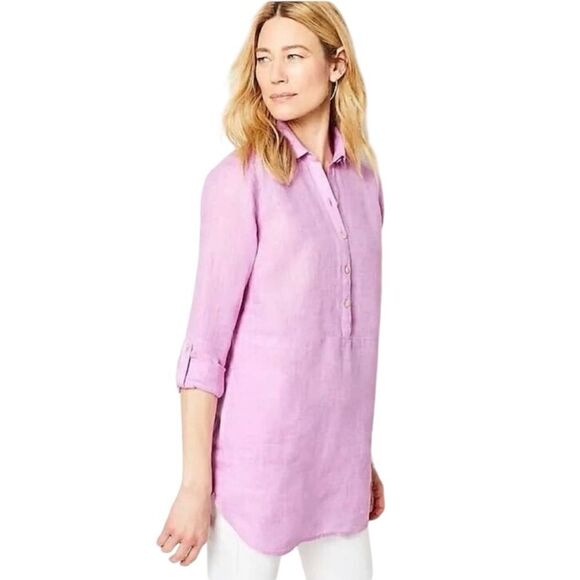 J. Jill Love Linen Popover Tunic in Lilac Size XS Petite - Picture 1 of 9